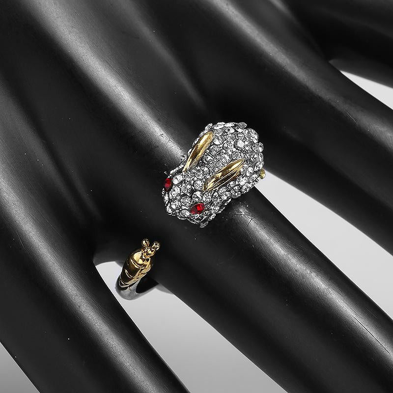 Anillo ajustable de conejo y zanahoria
