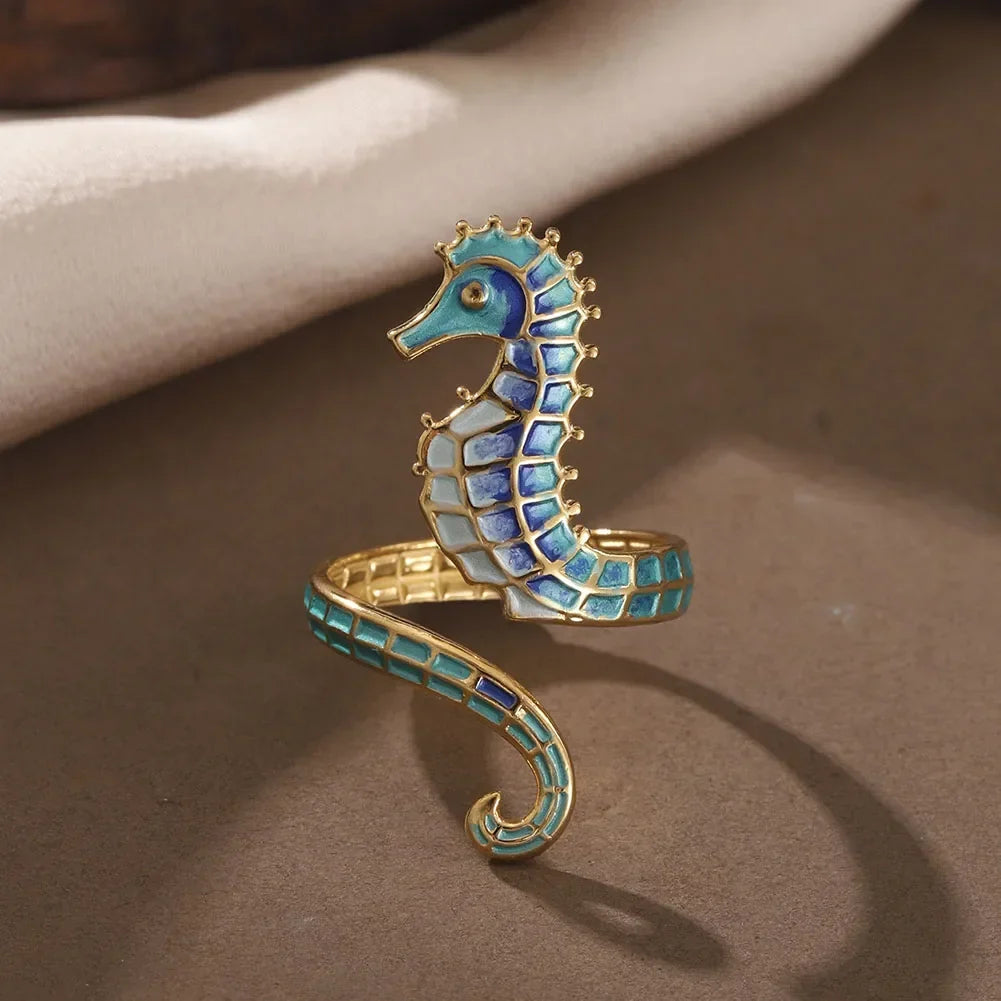 Anillo de caballito de mar ajustable
