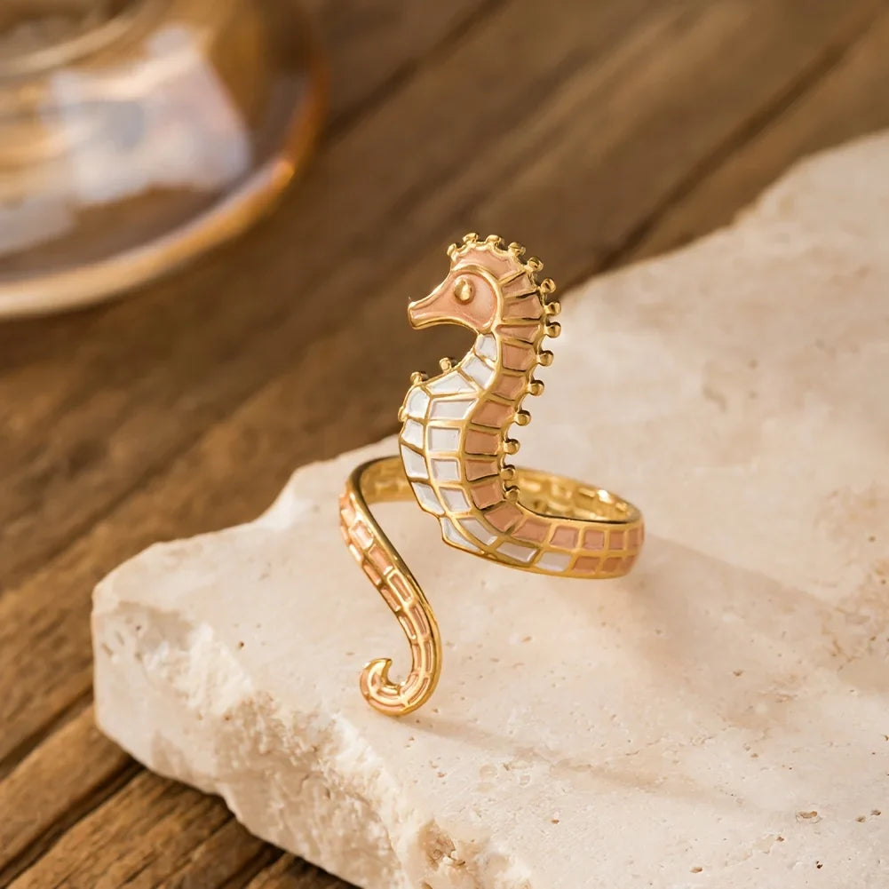 Anillo de caballito de mar ajustable