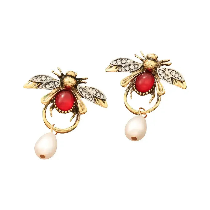 Pendientes vintage de abeja