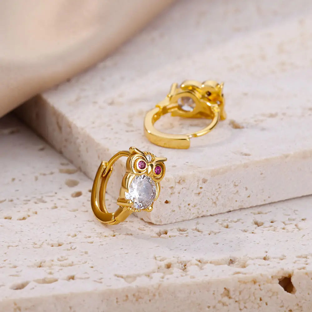 Pendientes de aro de animales en cristal
