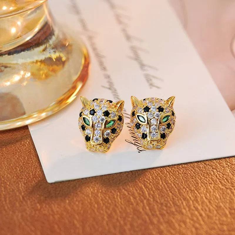 Pendientes de cristal leopardo