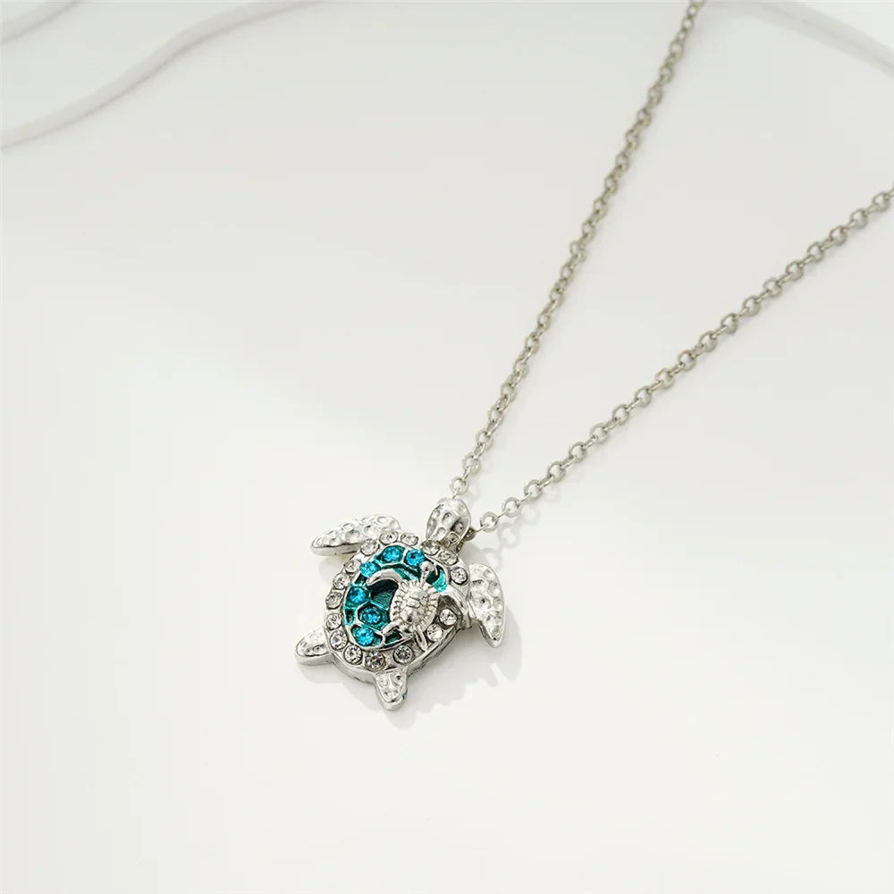 Colgante de tortuga marina en plata vintage