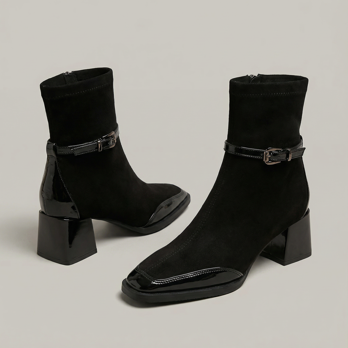 Cleofe | Botines de tacón medio con cremallera lateral