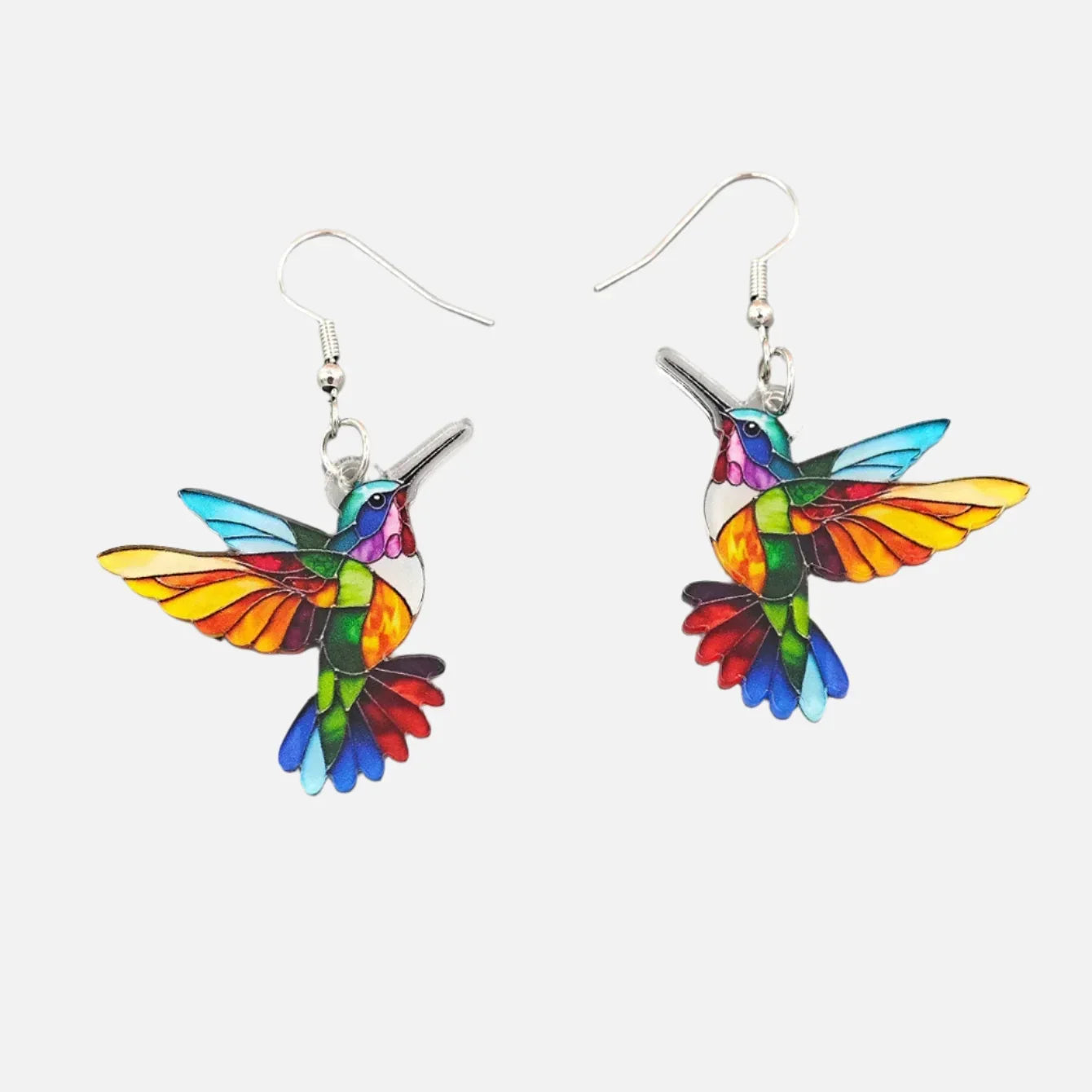 Pendientes colgantes de colibrí en acrílico