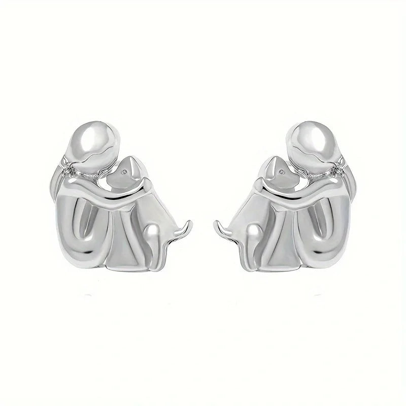 Pendientes huggie bicolor plata y oro