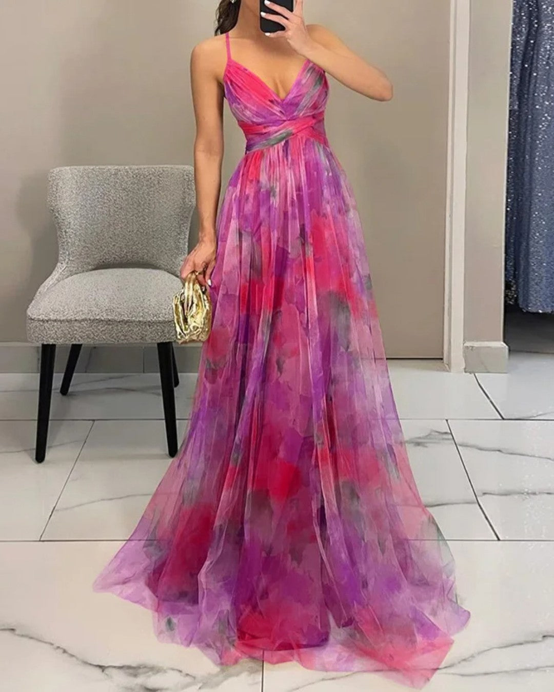Vestido largo floral Giselle