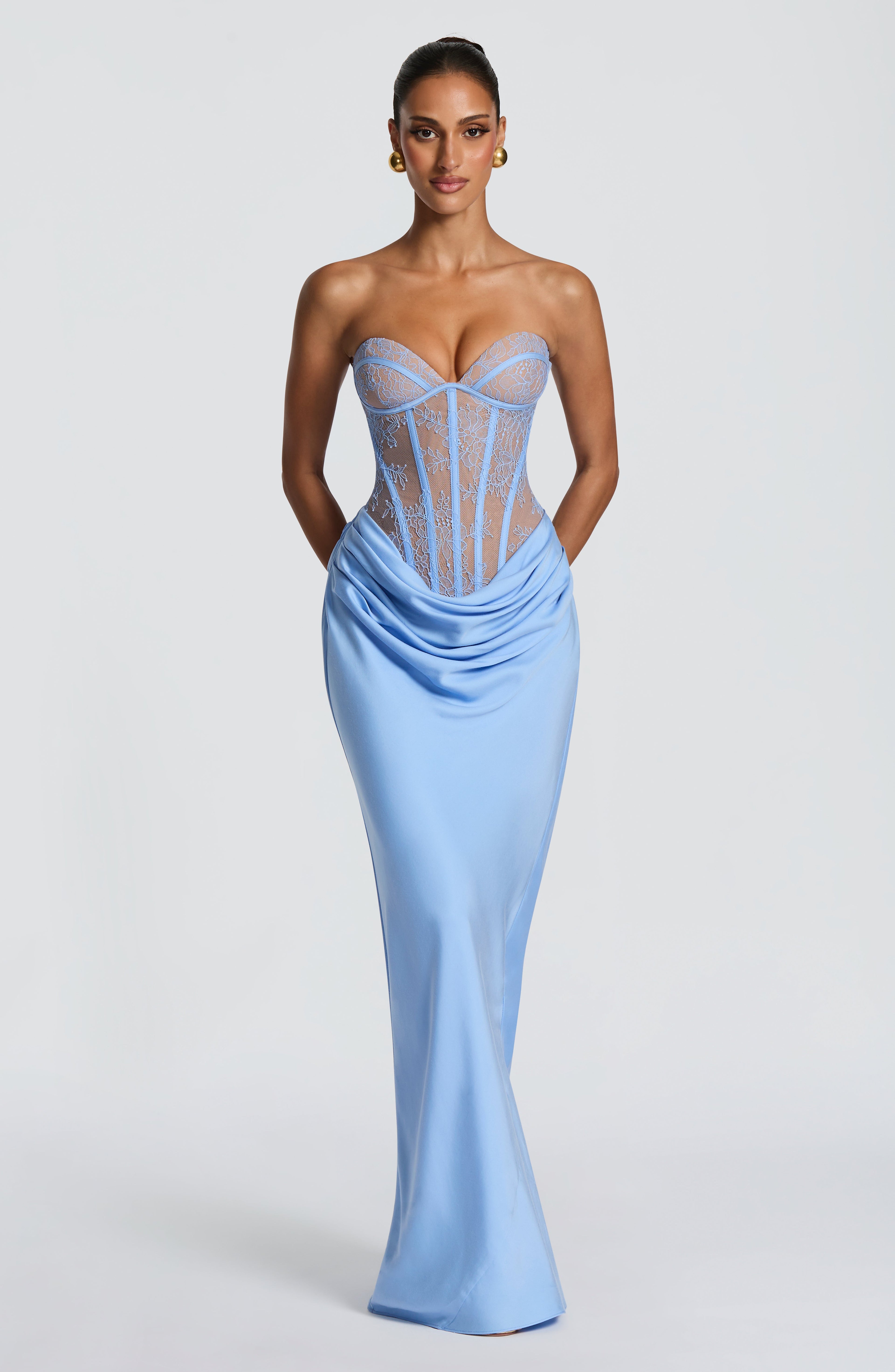 Vestido largo Kathleen - Azul claro