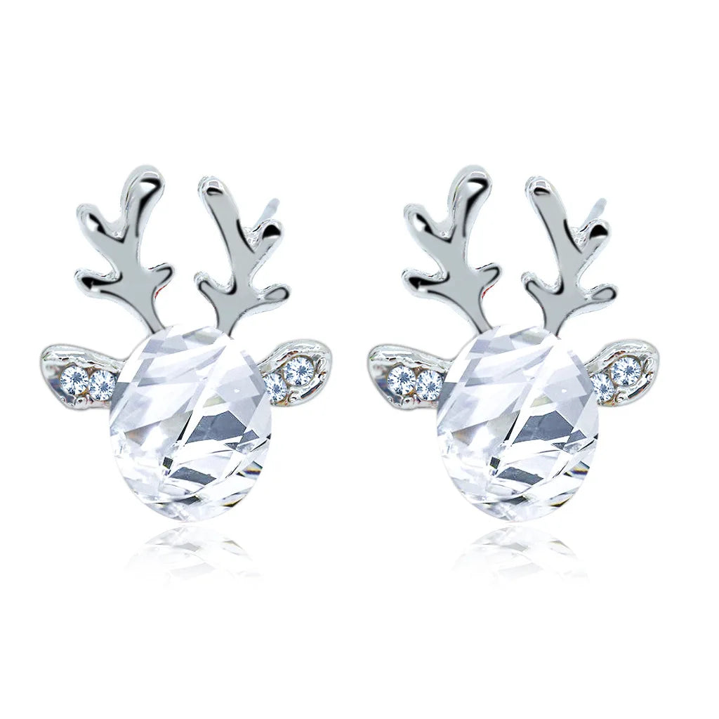 Pendientes de cristal reno festivo