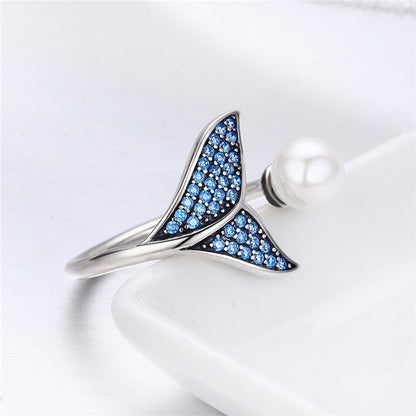 Anillo de perla cola de ballena