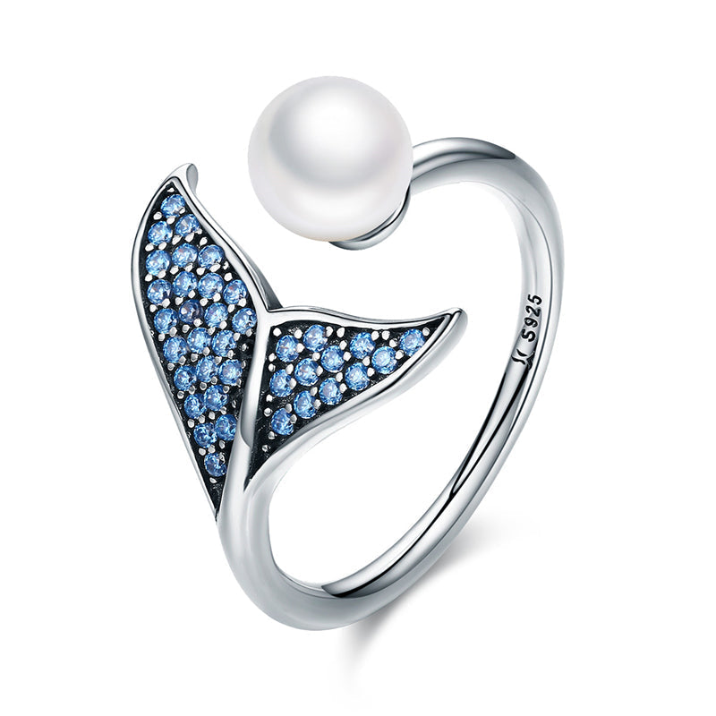 Anillo de perla cola de ballena