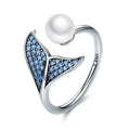 Anillo de perla cola de ballena