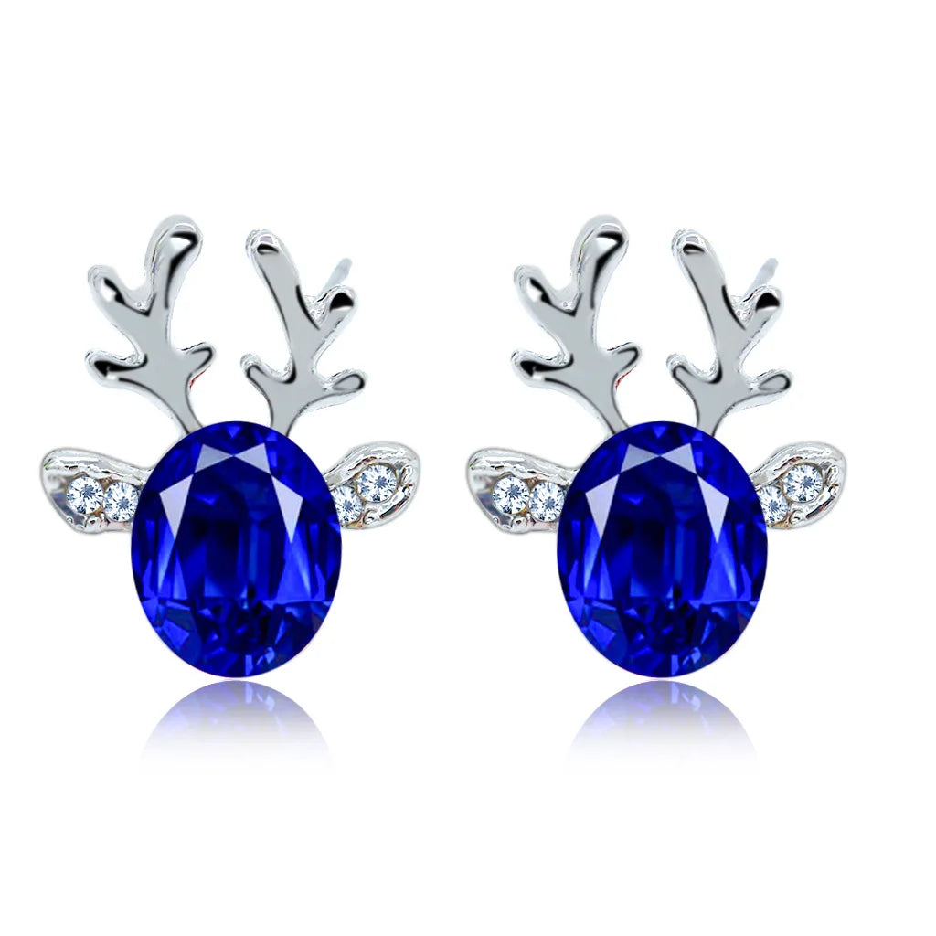 Pendientes de cristal reno festivo