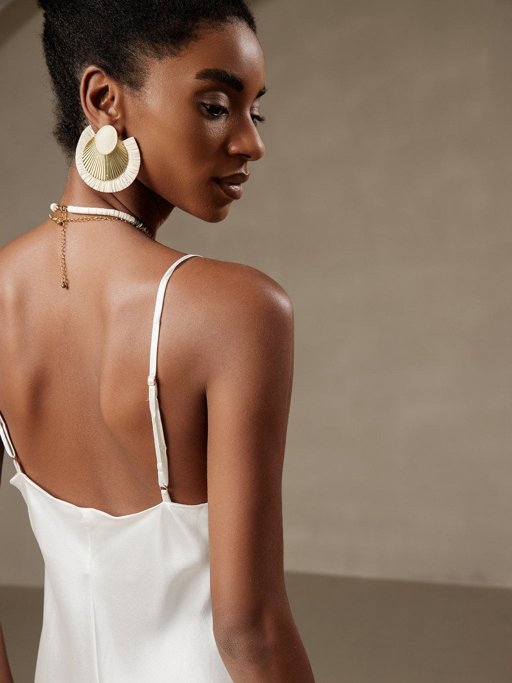 Vestidos largos de seda pura con tirantes
