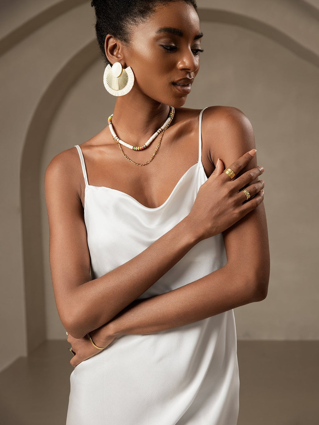 Vestidos largos de seda pura con tirantes