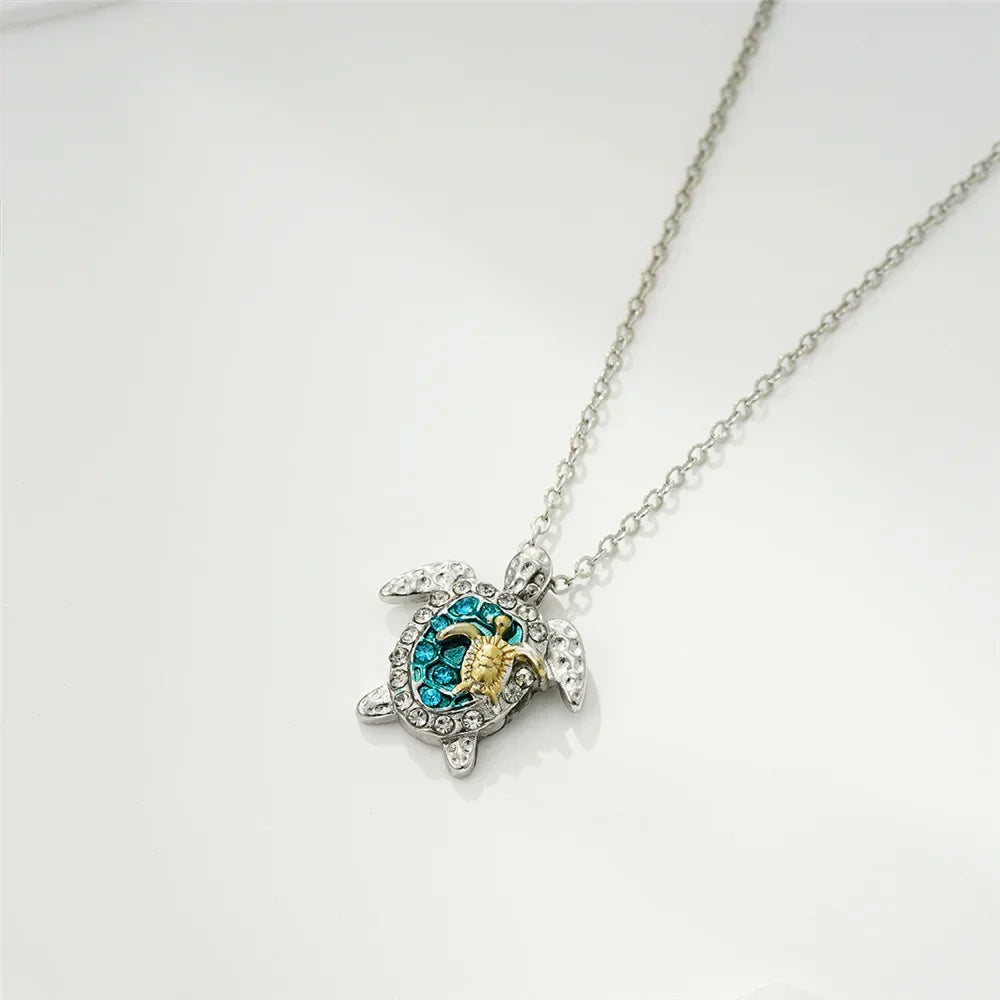 Colgante de tortuga marina en plata vintage