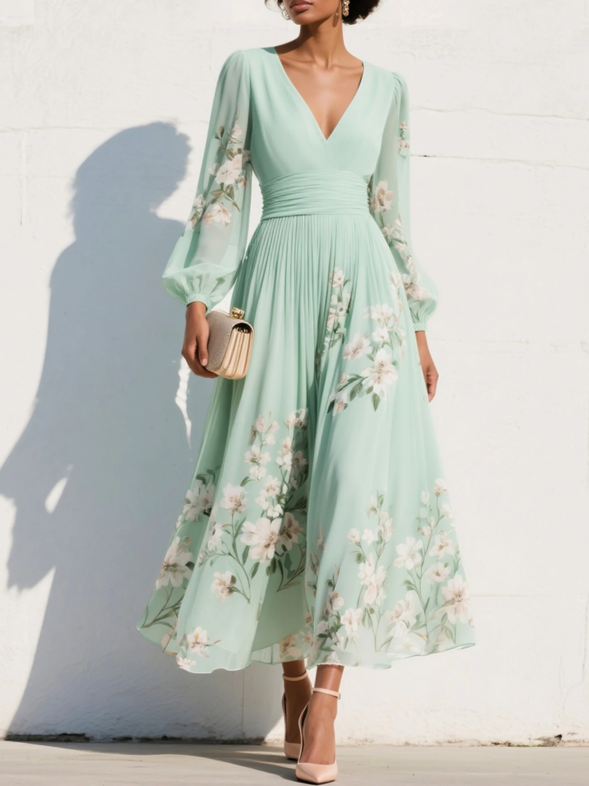 Vestido midi floral Cisella