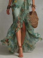 Vestido largo verde Antonia