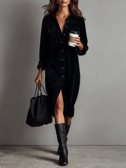Vestido midi de pana Valeria