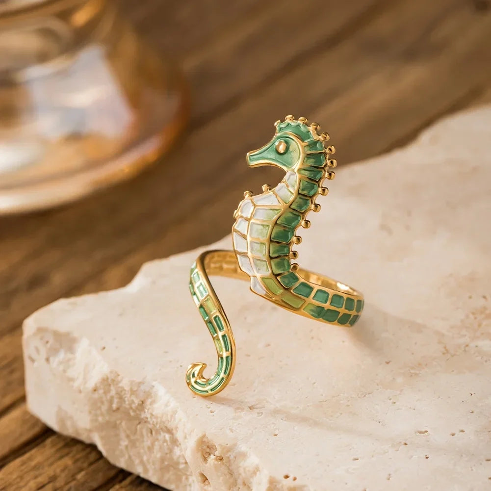 Anillo de caballito de mar ajustable