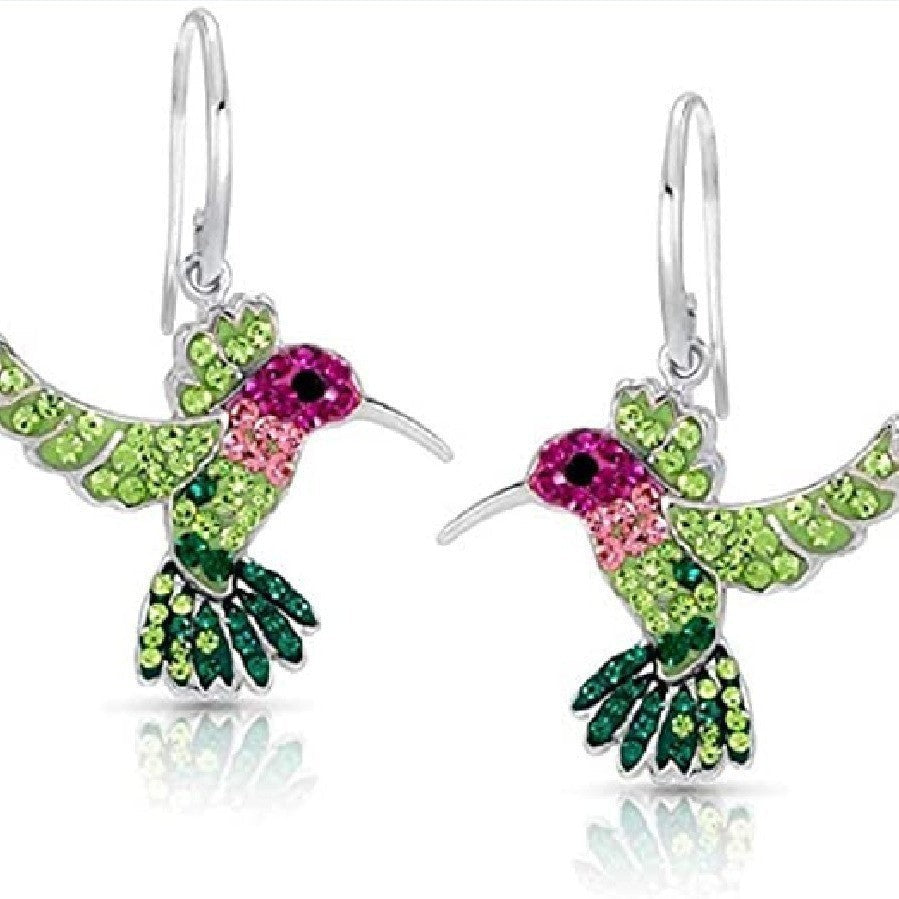 Pendientes de colibrí colorido