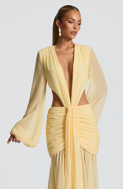 Vestido maxi limón Marieta