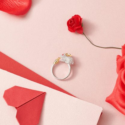 Anillo ajustable de conejo y zanahoria