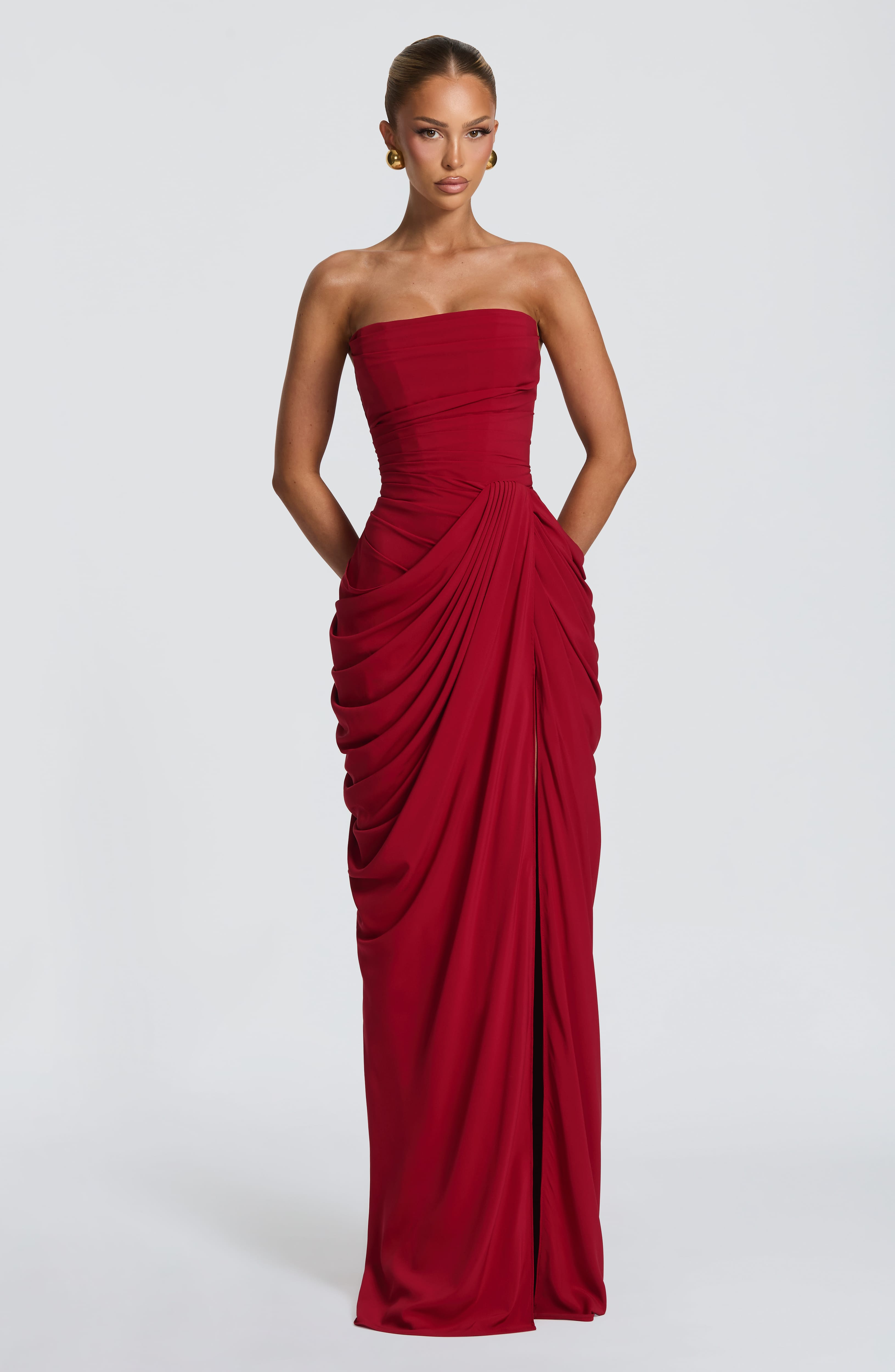 Vestido largo Cyra - Rojo intenso