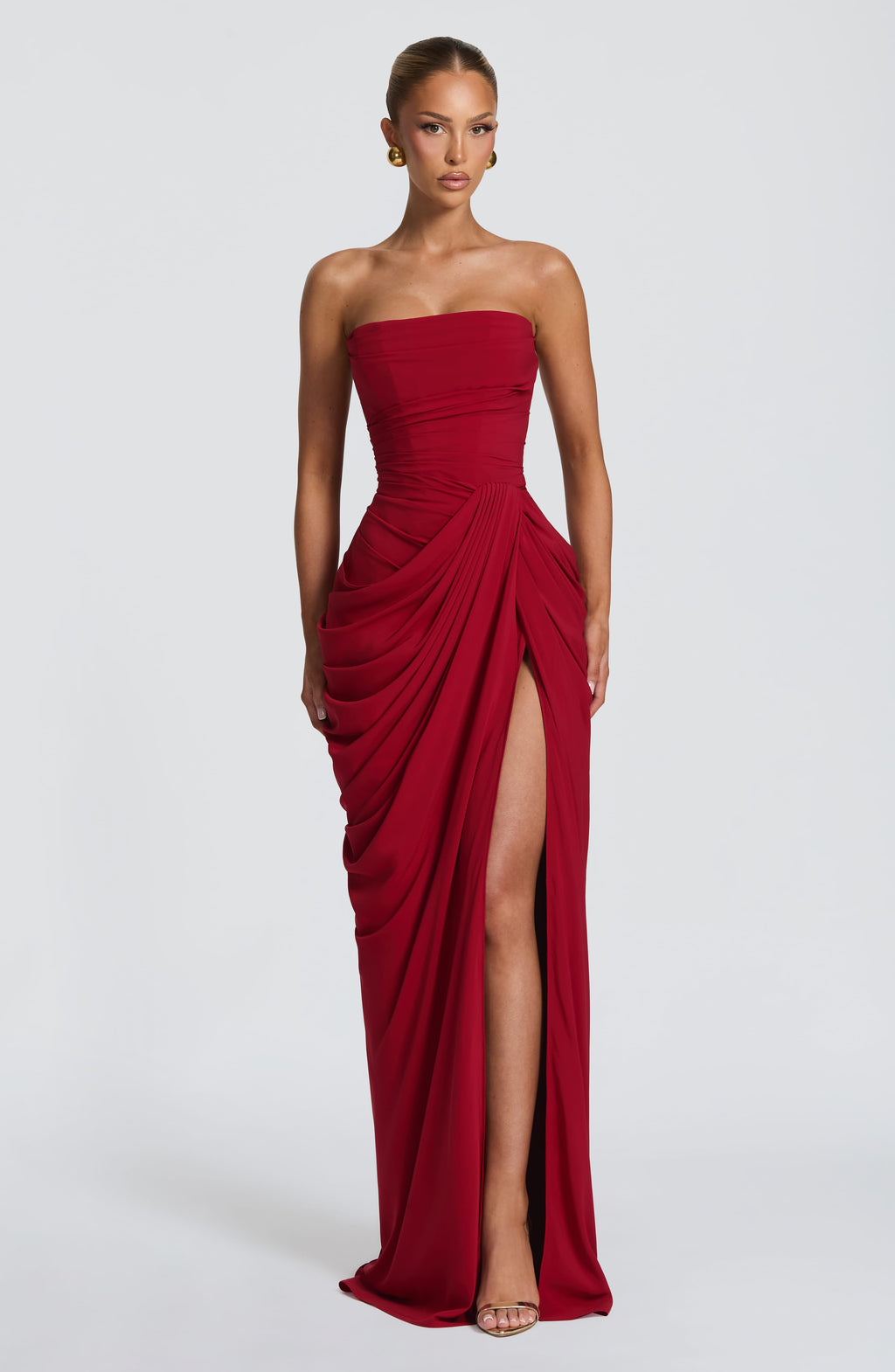 Vestido largo Cyra - Rojo intenso