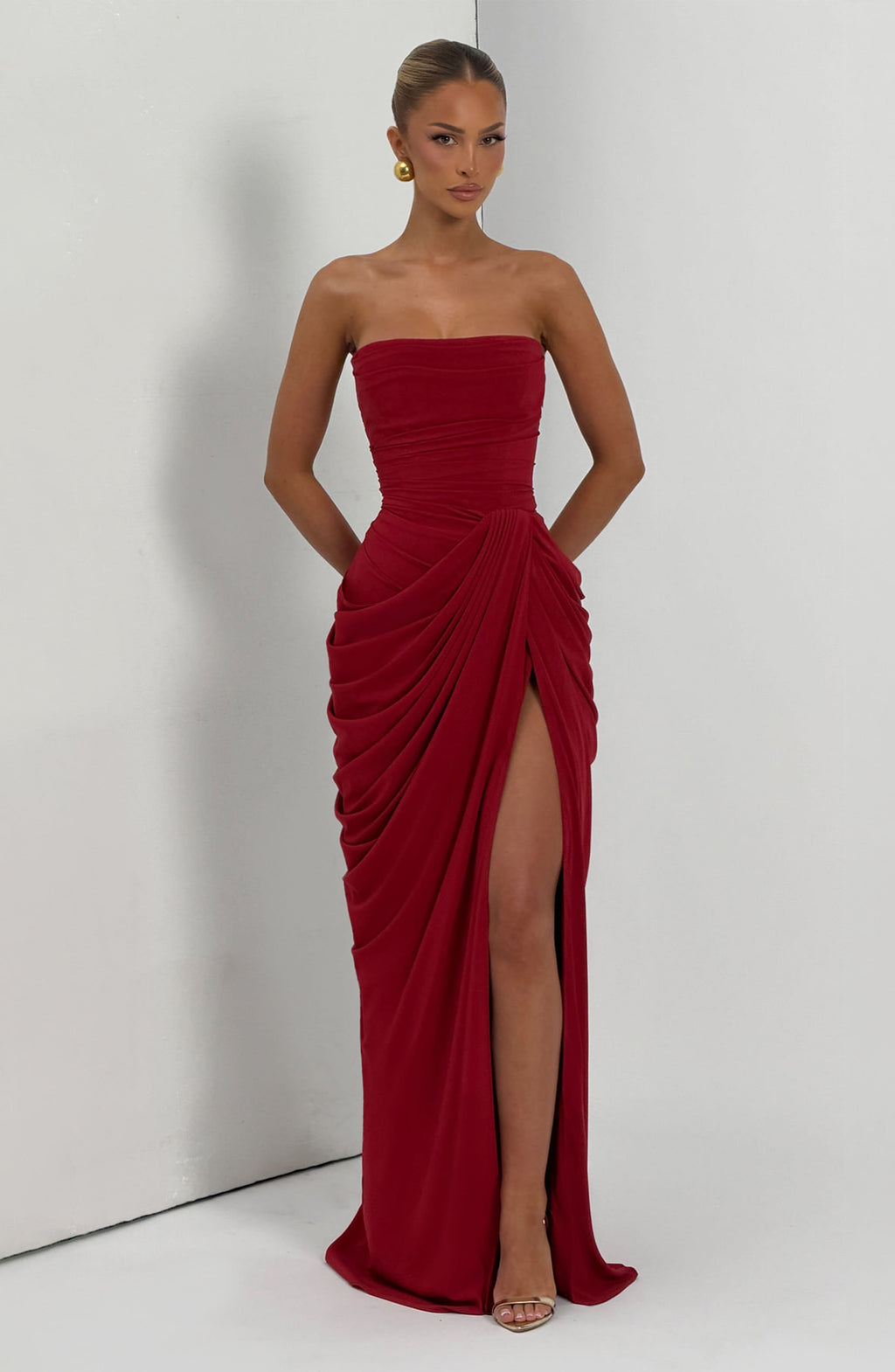 Vestido largo Cyra - Rojo intenso