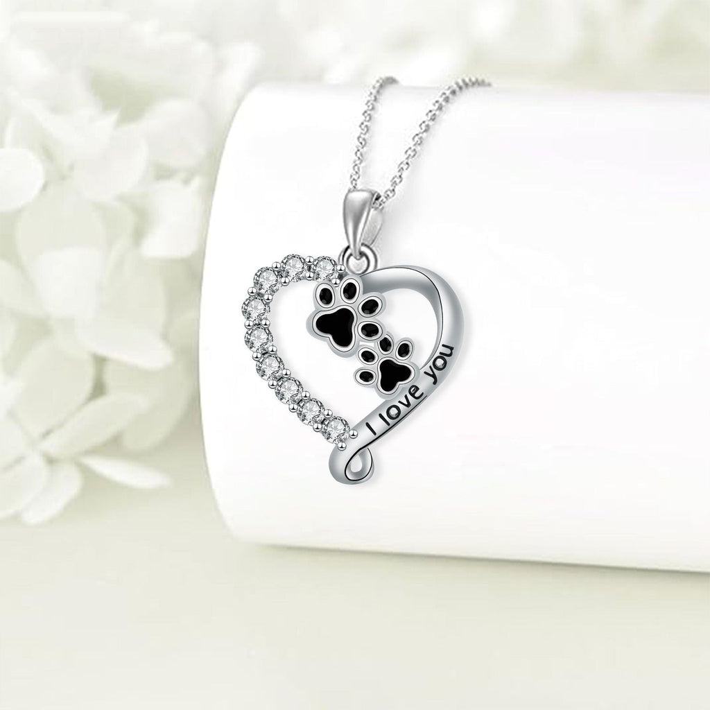 Collar de corazón con huella