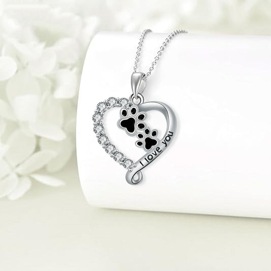 Collar de corazón con huella