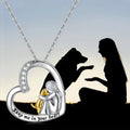 Collar de corazón y perro en plata de ley
