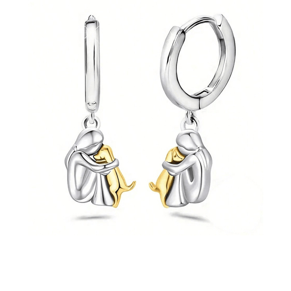 Collar colgante abrazo con pendientes a juego