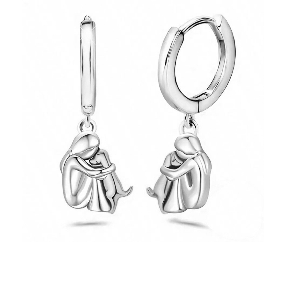 Collar colgante abrazo con pendientes a juego