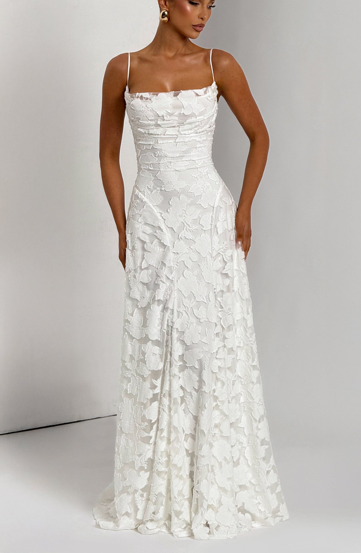 Vestido largo Francis - Marfil — vista 5