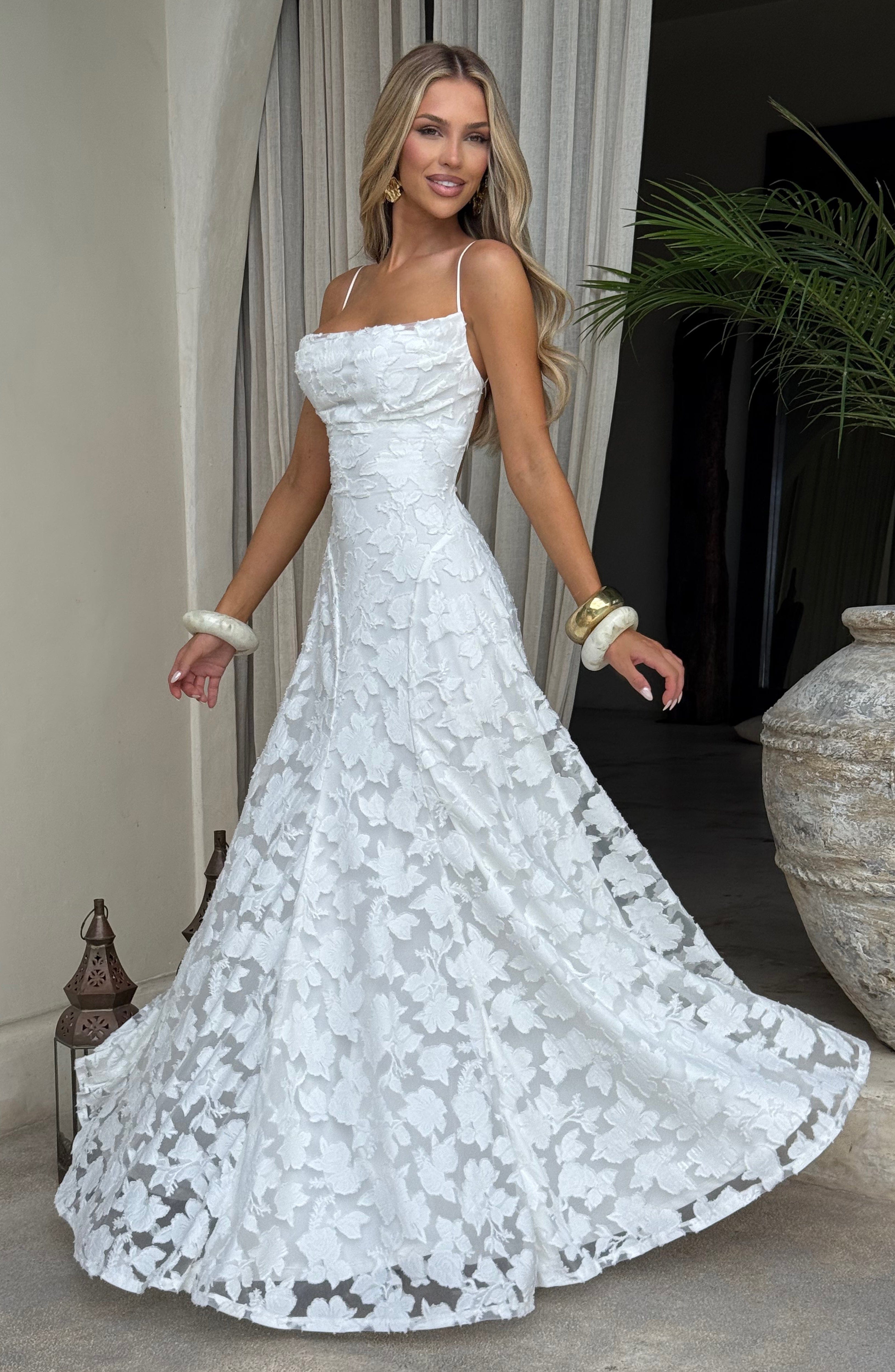 Vestido largo Francis - Marfil