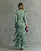 Vestido midi con flecos Alessia