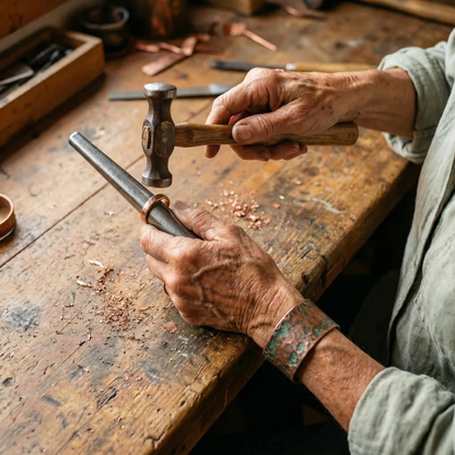 Anillo de cobre retorcido