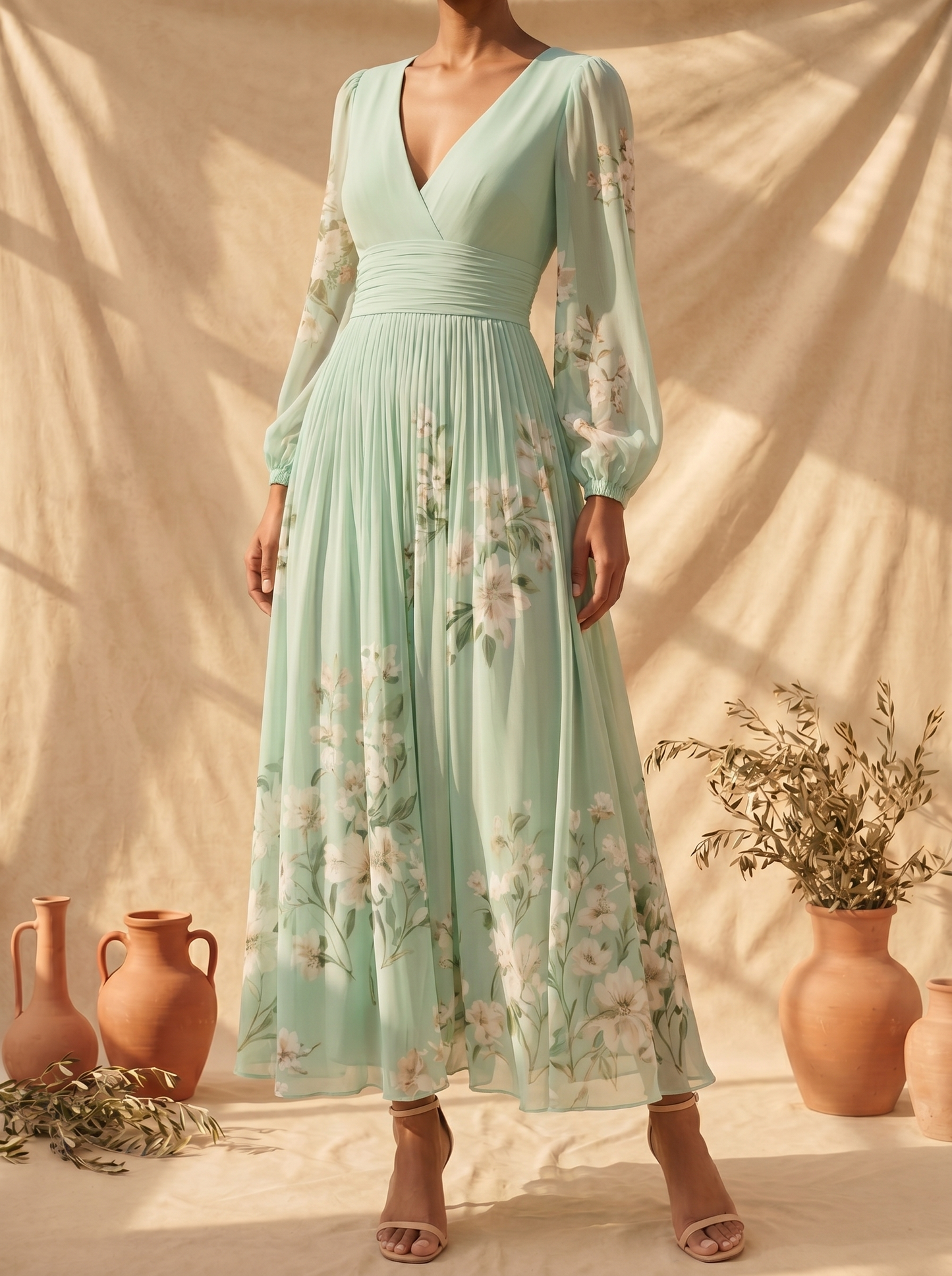 Vestido midi floral Cisella
