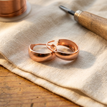 Pendientes de aro de cobre