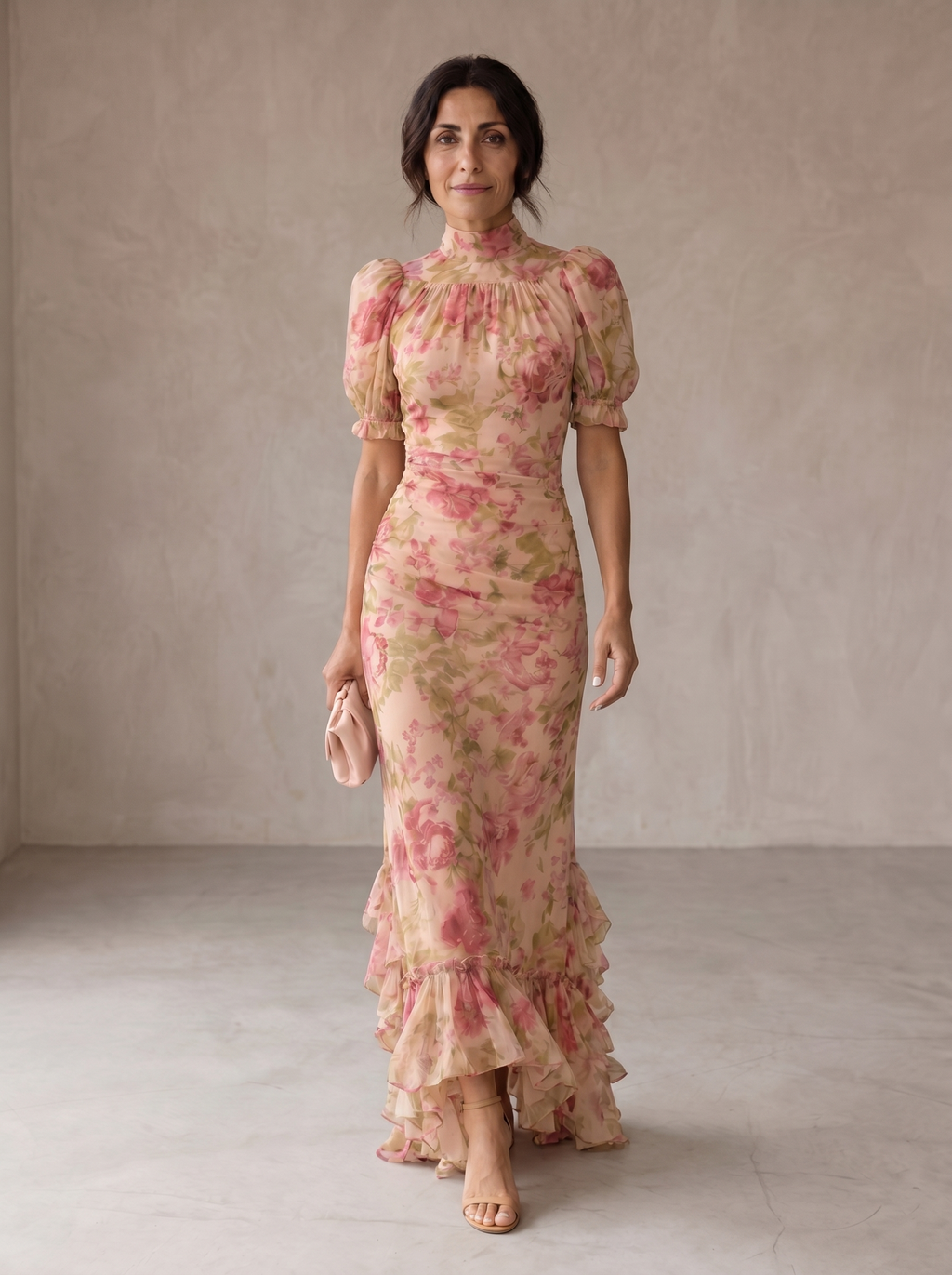 Rosario | Vestido largo floral en gasa