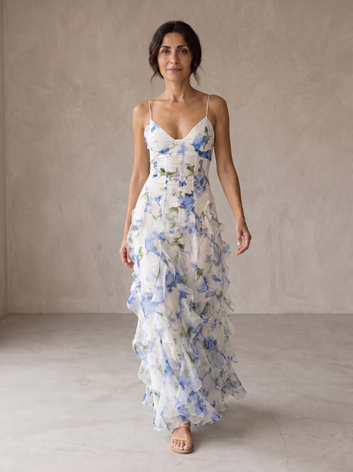 Vestido midi floral Uri