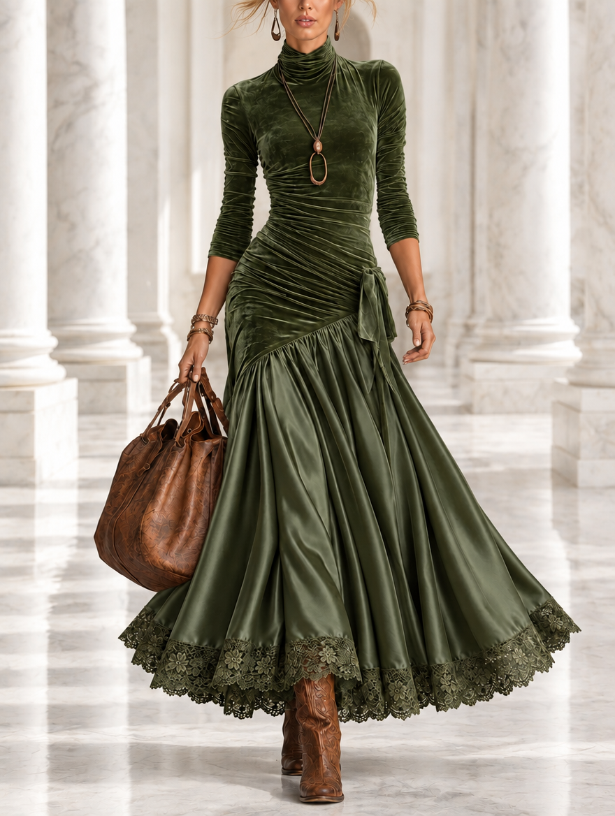 Vestido largo de terciopelo Antonella