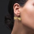 Pendientes vintage de libélula dorada