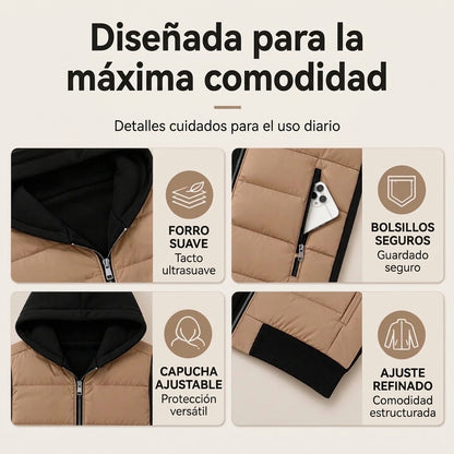 Noa | Chaqueta acolchada con capucha color block