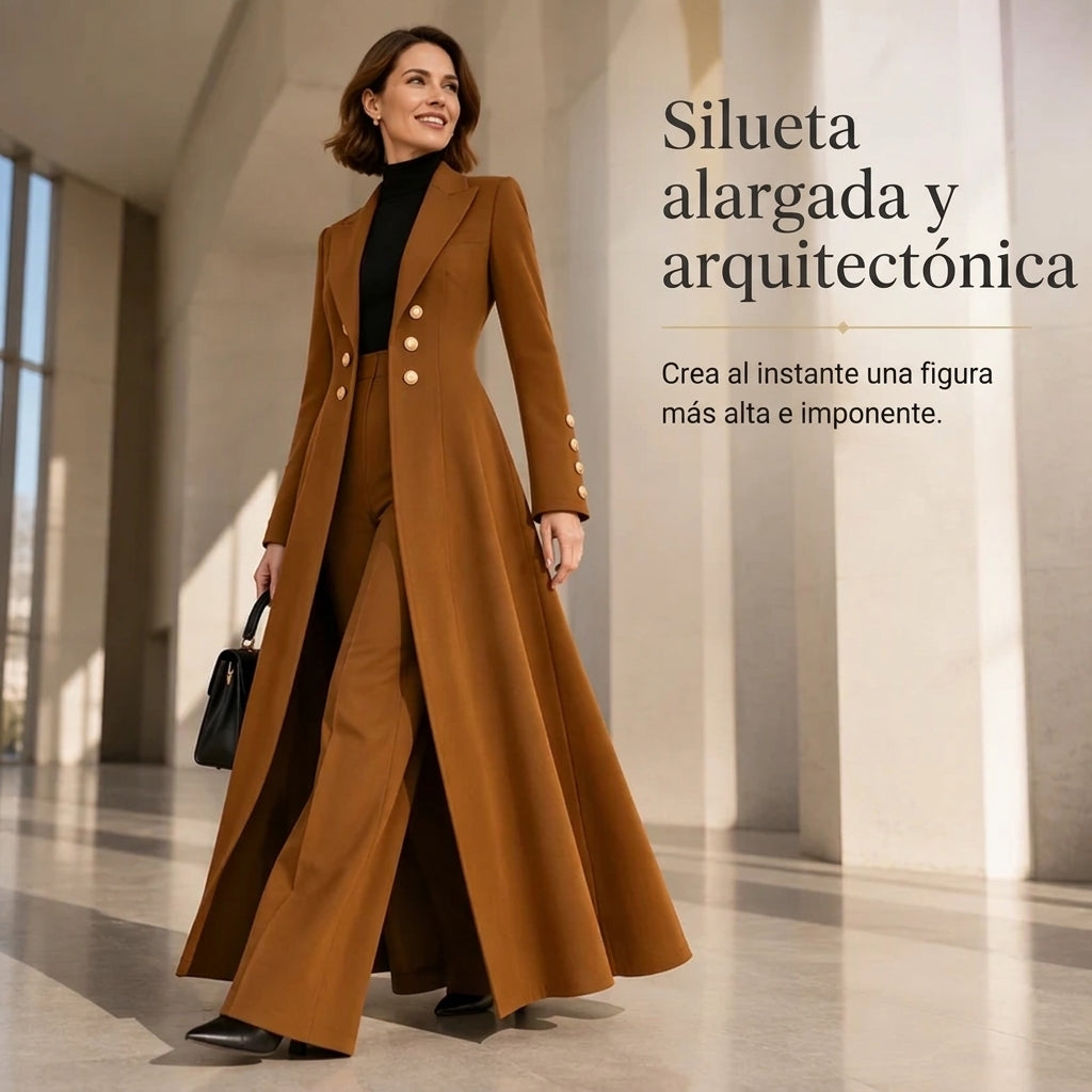 Vera | Conjunto de dos piezas con abrigo retro de manga larga y pantalón