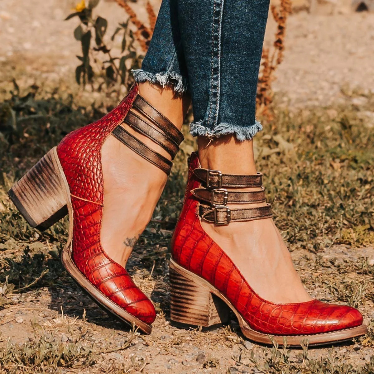 Tacones de cuero Mirella
