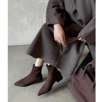 Albertina | Botines de tacón bajo con cremallera trasera