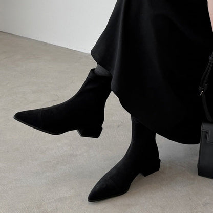 Albertina | Botines de tacón bajo con cremallera trasera